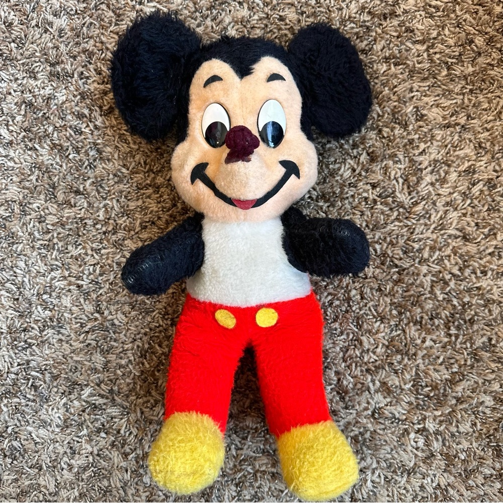 Disney Vintage Mickey Mouse Plush Stuffed Animal 1950-1970 15 inch